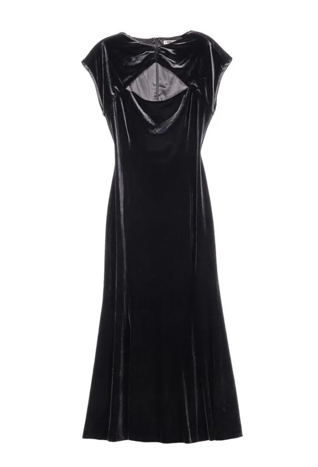 Ciao Lucia Online Violeta Dress Black Velvet Women Long Dresses
