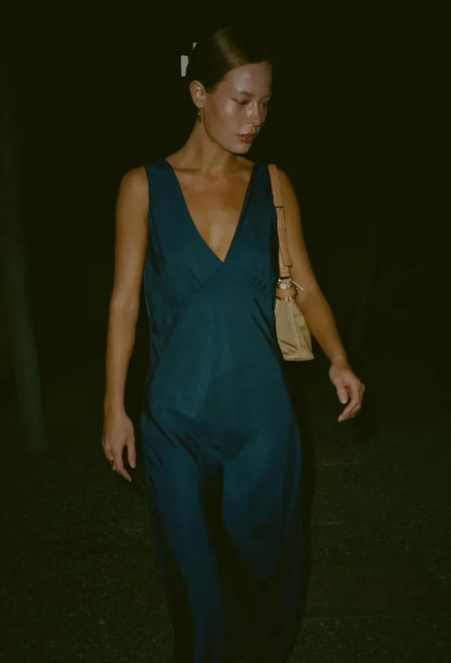 Ciao Lucia Silvana Dress Midnight Women Satin Dresses