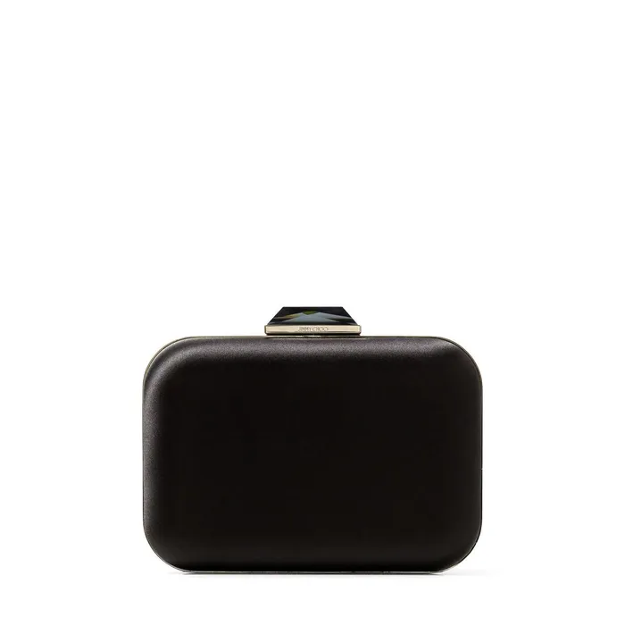 CloudXl Black Satin Clutch Bag With Gem Clasp Black Women JIMMY CHOO Clutch Bags CloudXl Black Satin Clutch Bag With Gem Clasp Black Women JIMMY CHOO Clutch Bags