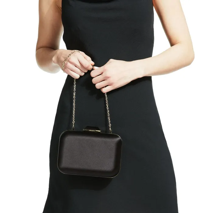 CloudXl Black Satin Clutch Bag With Gem Clasp Black Women JIMMY CHOO Clutch Bags