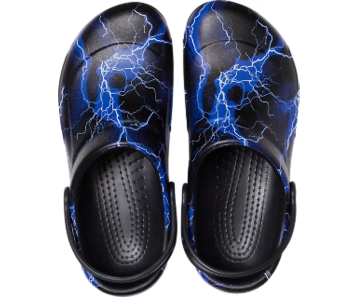 Crocs Clogs Womens Bistro Graphic Clog Black Lightning Bolts Casaul