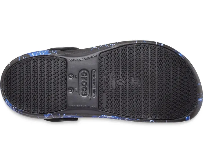 Crocs Clogs Womens Bistro Graphic Clog Black Lightning Bolts Casaul