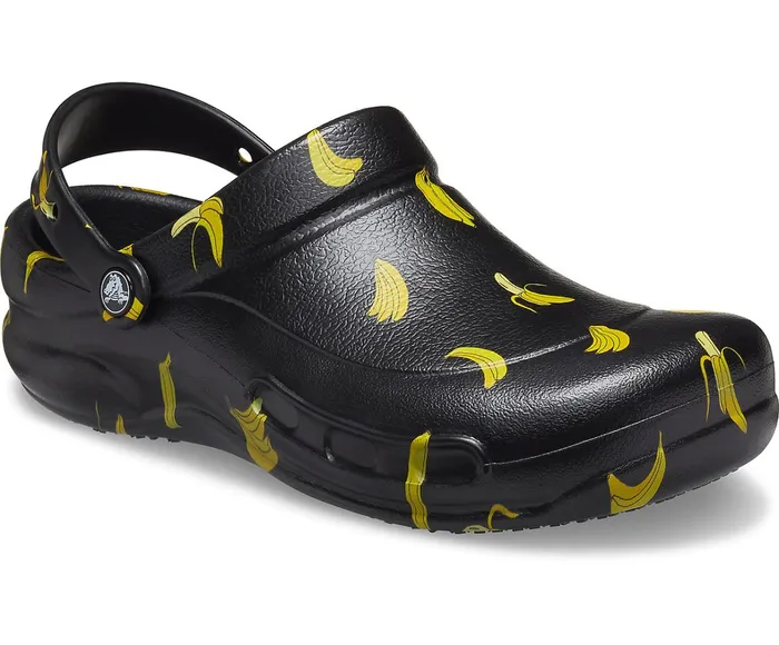 Crocs Clogs Womens Bistro Graphic Clog Black Yellow For Sale