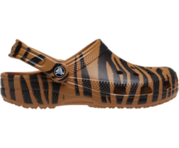Crocs Clogs Womens Classic Animal Print Clog Dark Gold Zebra Print Online