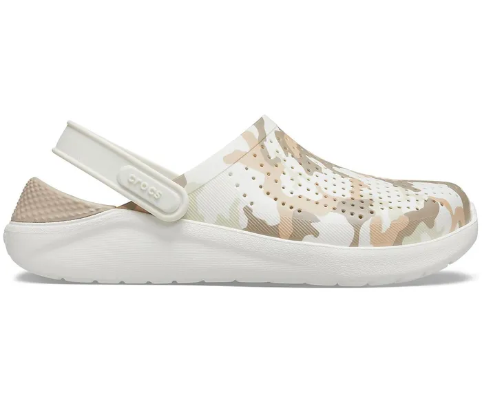 Crocs Clogs Womens LiteRide Printed Camo Clog Almost White Cheap On Sale