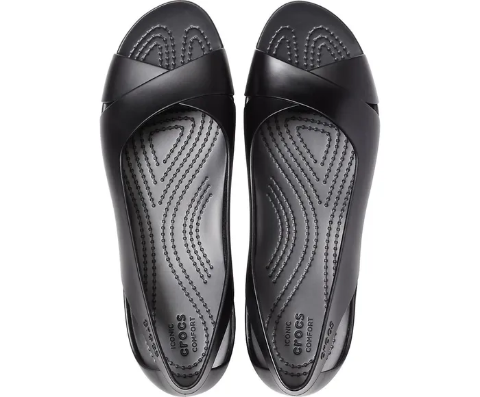 Crocs Flats Womens Crocs Serena Flat Black Popular