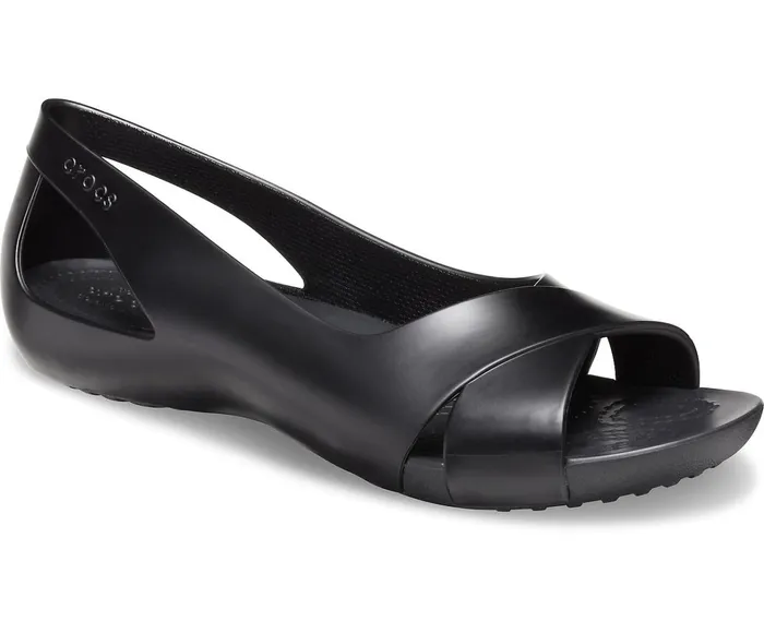 Crocs Flats Womens Crocs Serena Flat Black Popular
