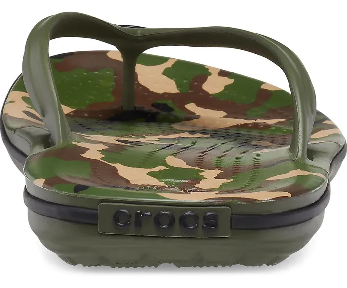 Crocs FlipFlops Womens Crocband Printed Flip Army Green Black Near Me