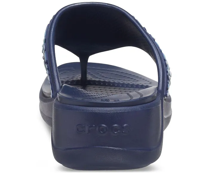 Crocs FlipFlops Womens Crocs Monterey Beaded Wedge Flip Navy Gift for Friend