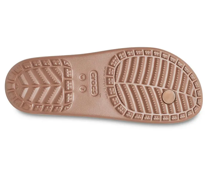 Crocs FlipFlops Womens Crocs Sloane Shine Wedge Flip Bronze Gift Ideas