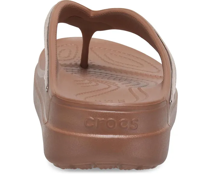 Crocs FlipFlops Womens Crocs Sloane Shine Wedge Flip Bronze Gift Ideas