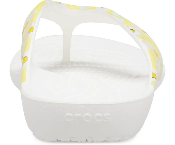 Crocs FlipFlops Womens Kadee II Printed Flip White Yellow Daisy Gift 4 You