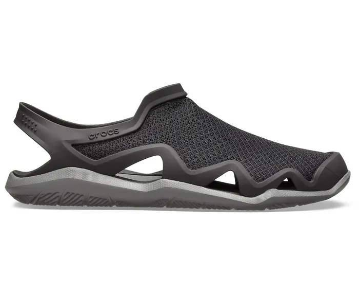 Crocs Sandals Mens Swiftwater Mesh Wave BlackSlate Grey Casaul