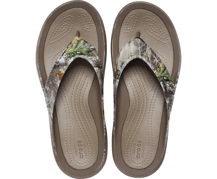 Crocs Sandals Mens Swiftwater Realtree Edge Wave Flip Walnut Popular