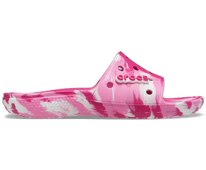 Crocs Sandals Womens Classic Crocs Marbled Slide Candy Pink Pink Lemonade Near Me