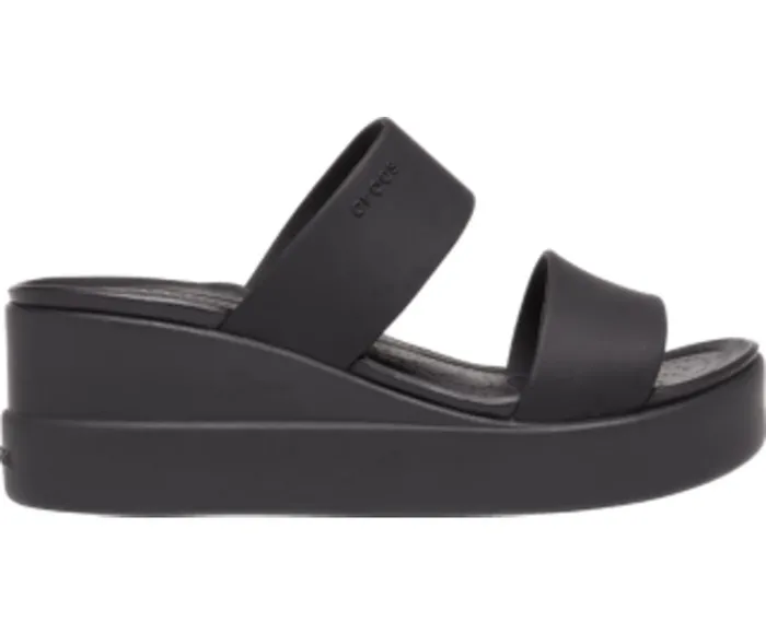 Crocs Sandals Womens Crocs Brooklyn Mid Wedge Black Black Online