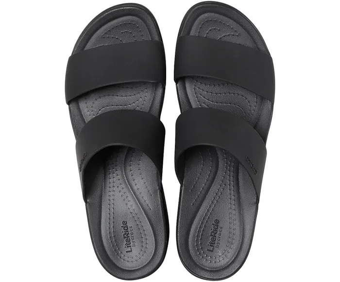 Crocs Sandals Womens Crocs Brooklyn Mid Wedge Black Black Online