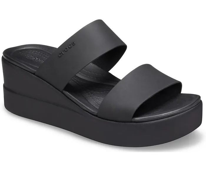 Crocs Sandals Womens Crocs Brooklyn Mid Wedge Black Black Online
