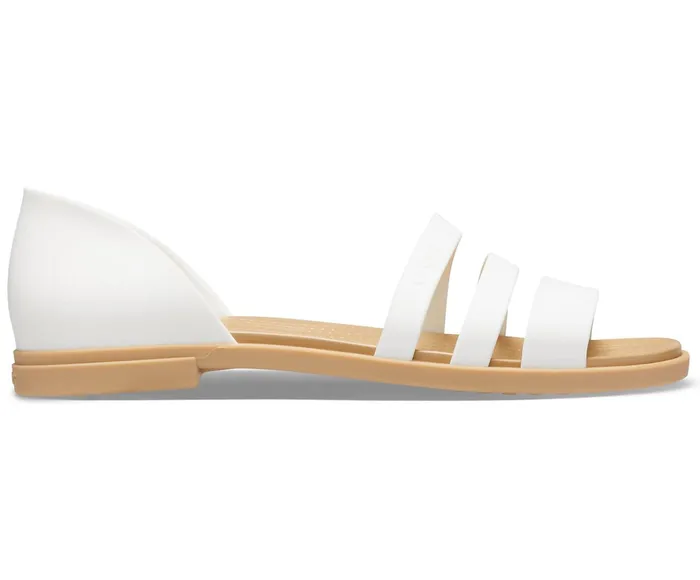 Crocs Sandals Womens Crocs Tulum Open Flat Oyster Tan Cheap On Sale
