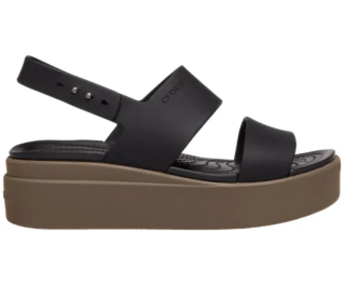 Crocs Wedges Womens Crocs Brooklyn Low Wedge Black Mushroom Online
