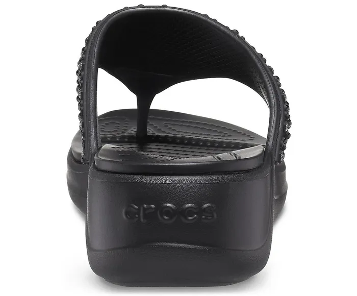 Crocs Wedges Womens Crocs Monterey Shimmer Wedge Flip Black Gift Ideas