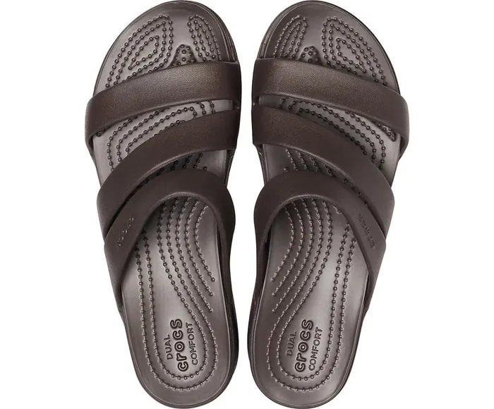 Crocs Wedges Womens Crocs Monterey Strappy Wedge Espresso Casaul
