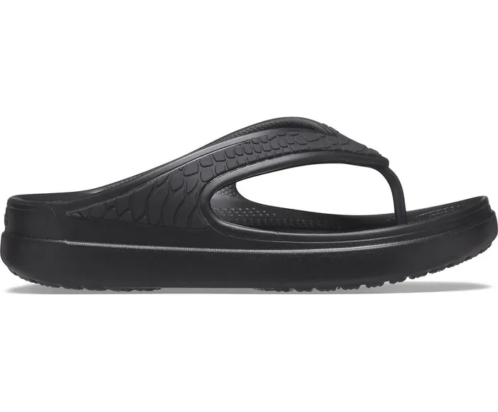 Crocs Wedges Womens Crocs Sloane Snake Wedge Flip Black Casaul