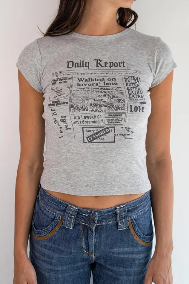 Daily Report TShirt Women Subdued Graphics