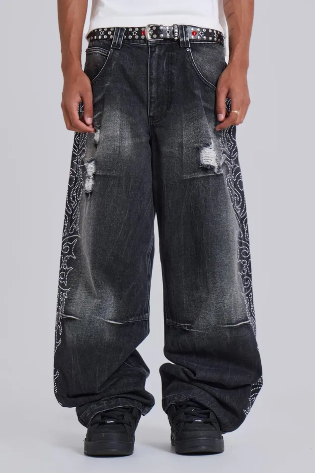 Denim Men Jaded London Crystalline Colossus Jeans