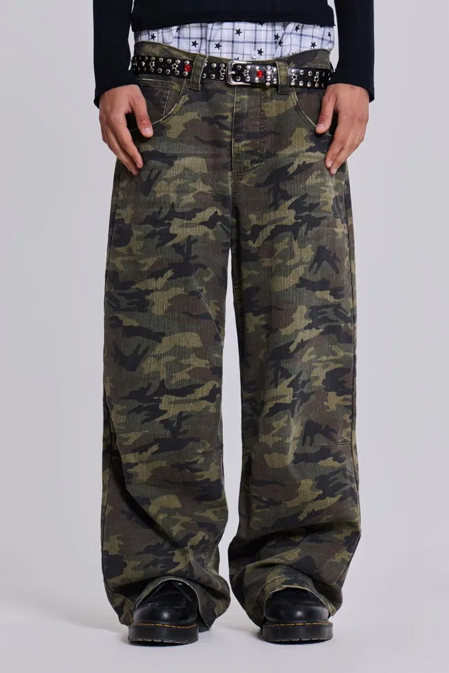 Denim Men Jaded London Shop Camo Colossus Baggy Jeans