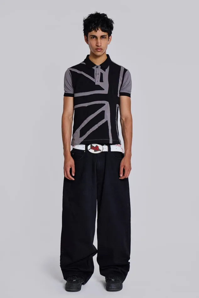 Denim Men Jaded London Solid Black XL Colossus Jeans