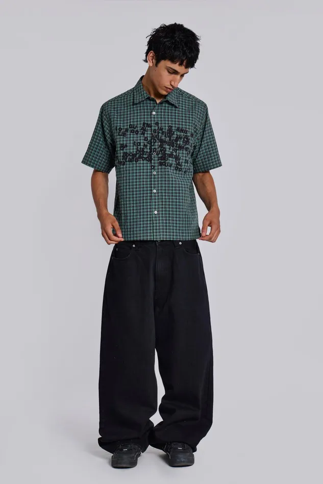 Denim Men Jaded London Solid Black XL Colossus Jeans