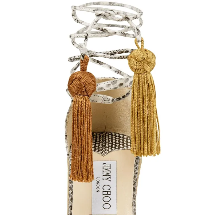 Deva 85 Roccia And Sun Mix Wedge Sandals With Tassel Trim Rocciasun Mix Women JIMMY CHOO Wedges Deva 85 Roccia And Sun Mix Wedge Sandals With Tassel Trim Rocciasun Mix Women JIMMY CHOO Wedges