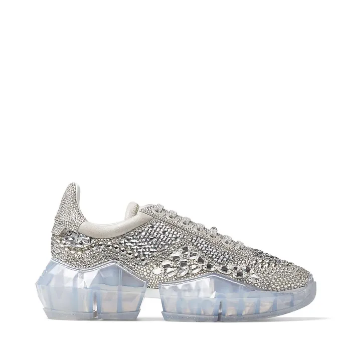 DiamondF Crystal Shimmer Suede Low Top Trainers With Crystal Details Crystal Women JIMMY CHOO Sneakers DiamondF Crystal Shimmer Suede Low Top Trainers With Crystal Details Crystal Women JIMMY CHOO Sneakers