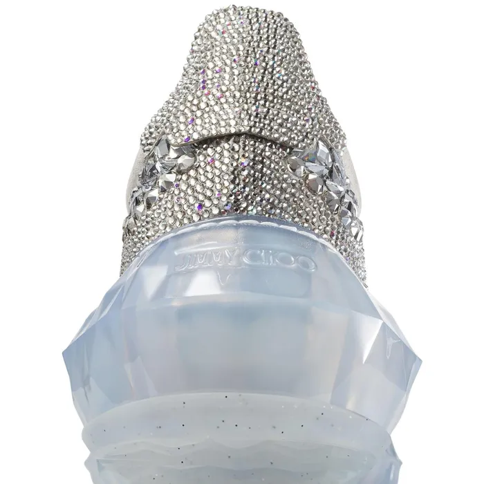 DiamondF Crystal Shimmer Suede Low Top Trainers With Crystal Details Crystal Women JIMMY CHOO Sneakers