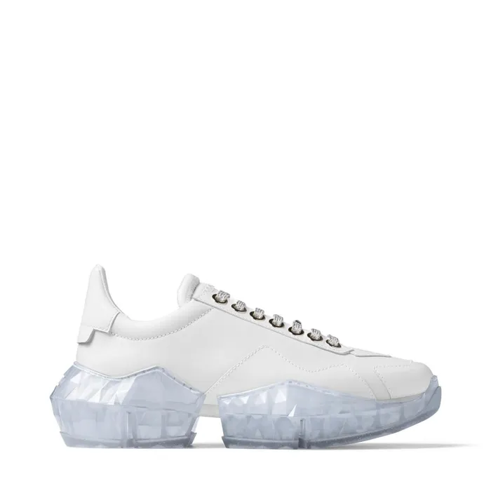 DiamondF White Calf Leather With Patent Low Top Trainers White Women JIMMY CHOO Sneakers DiamondF White Calf Leather With Patent Low Top Trainers White Women JIMMY CHOO Sneakers
