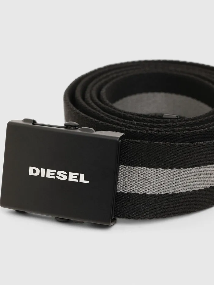 Diesel Belts Mens BPLATA BlackGrey Online