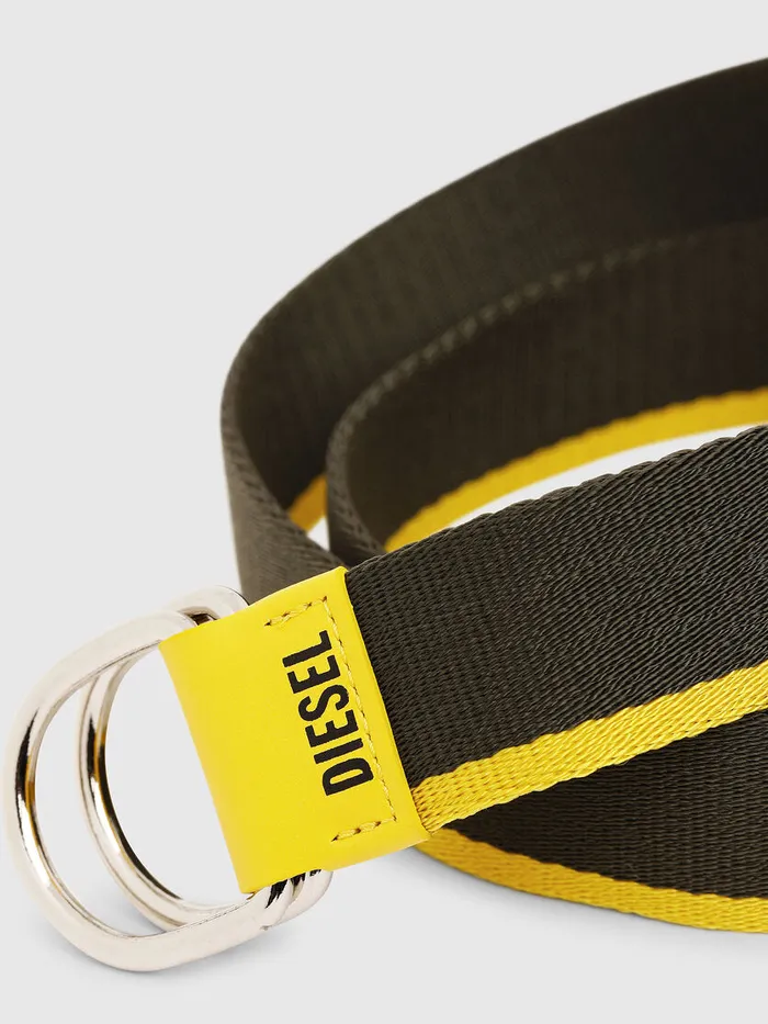 Diesel Belts Mens BTAPE55 BlackYellow For Sale