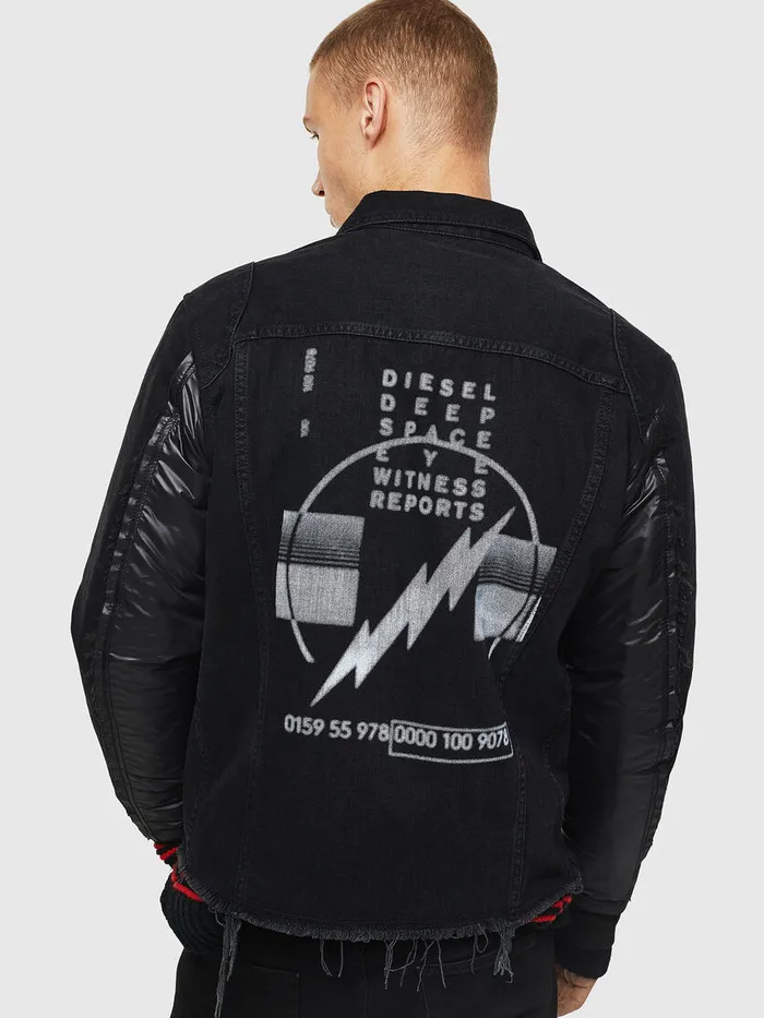 Diesel Jackets Mens DBLIT BlackDark grey