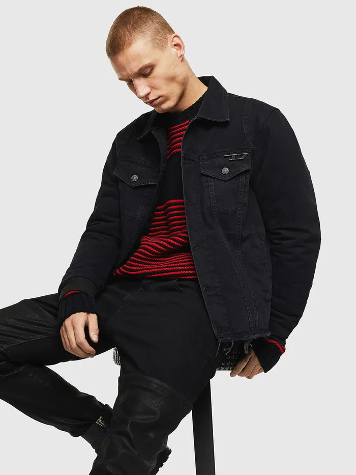 Diesel Jackets Mens DBLIT BlackDark grey