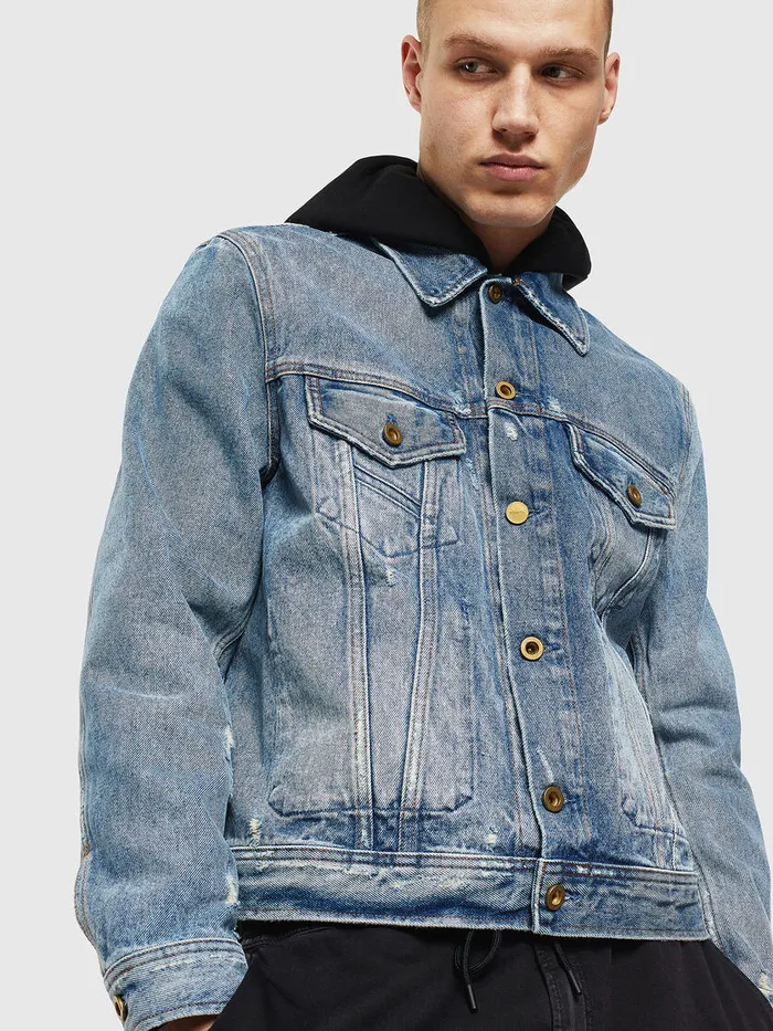 Diesel Jackets Mens DBRAY Light Blue