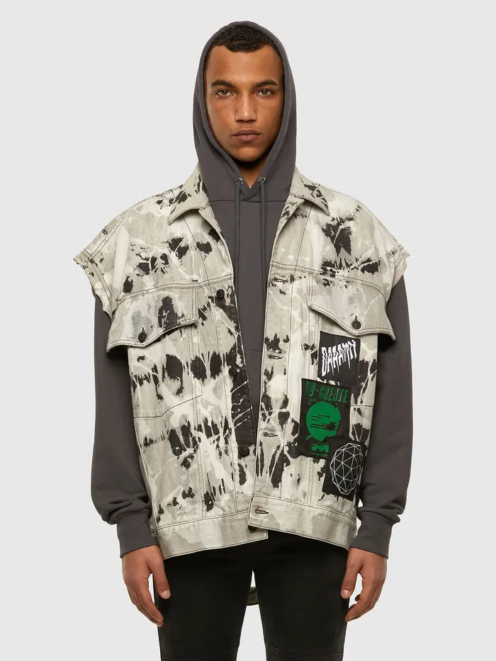 Diesel Jackets Mens DRAFFO BlackWhite