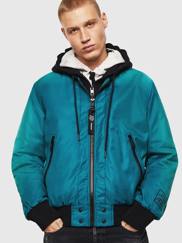 Diesel Jackets Mens JFOREST Water Green