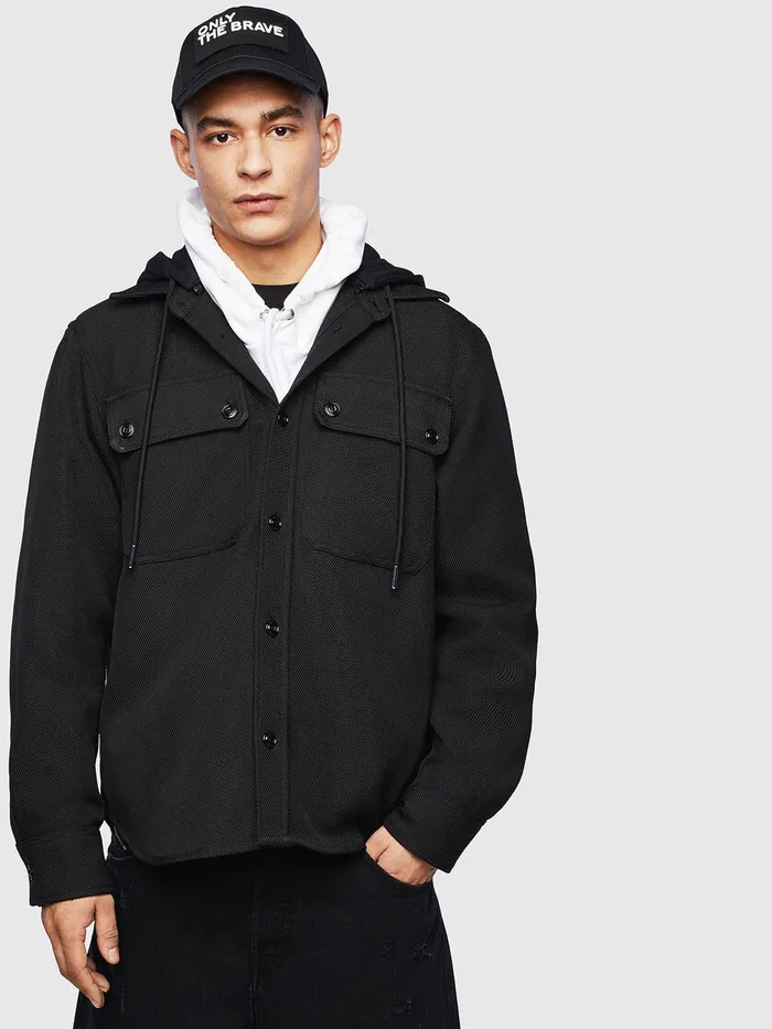Diesel Jackets Mens JJESSYHOOD Black