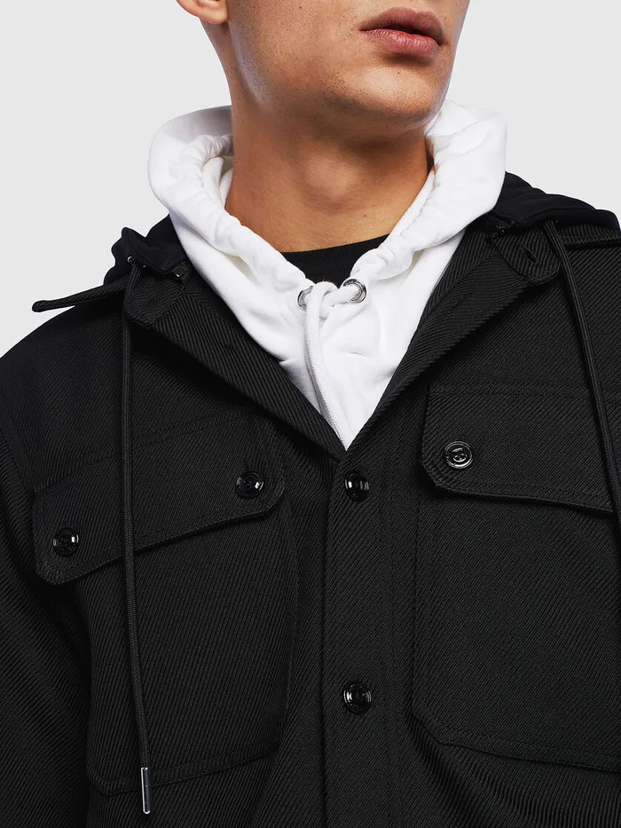 Diesel Jackets Mens JJESSYHOOD Black