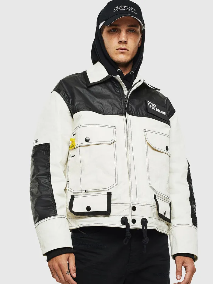 Diesel Jackets Mens JKENDY WhiteBlack