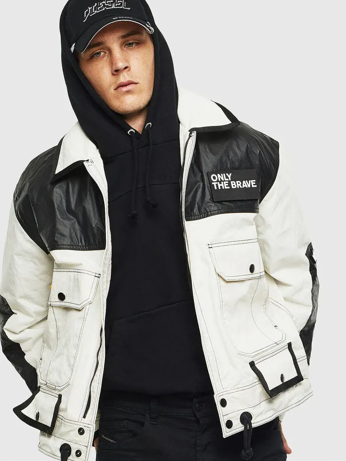 Diesel Jackets Mens JKENDY WhiteBlack