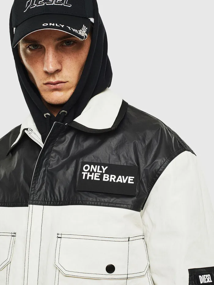 Diesel Jackets Mens JKENDY WhiteBlack