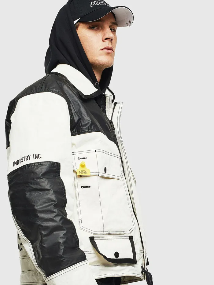 Diesel Jackets Mens JKENDY WhiteBlack