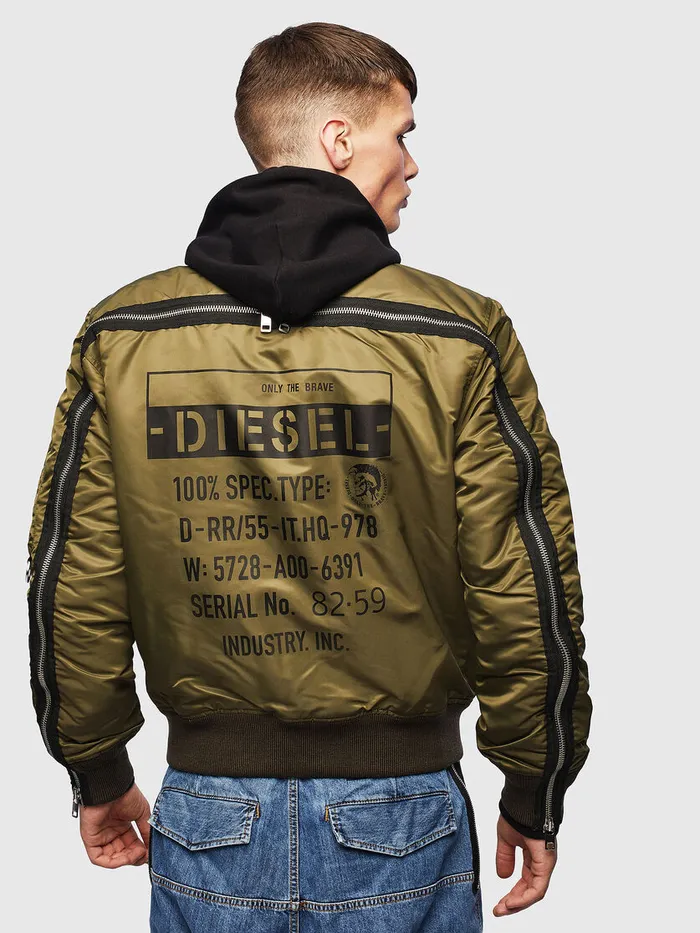 Diesel Jackets Mens JMARTEN Military Green